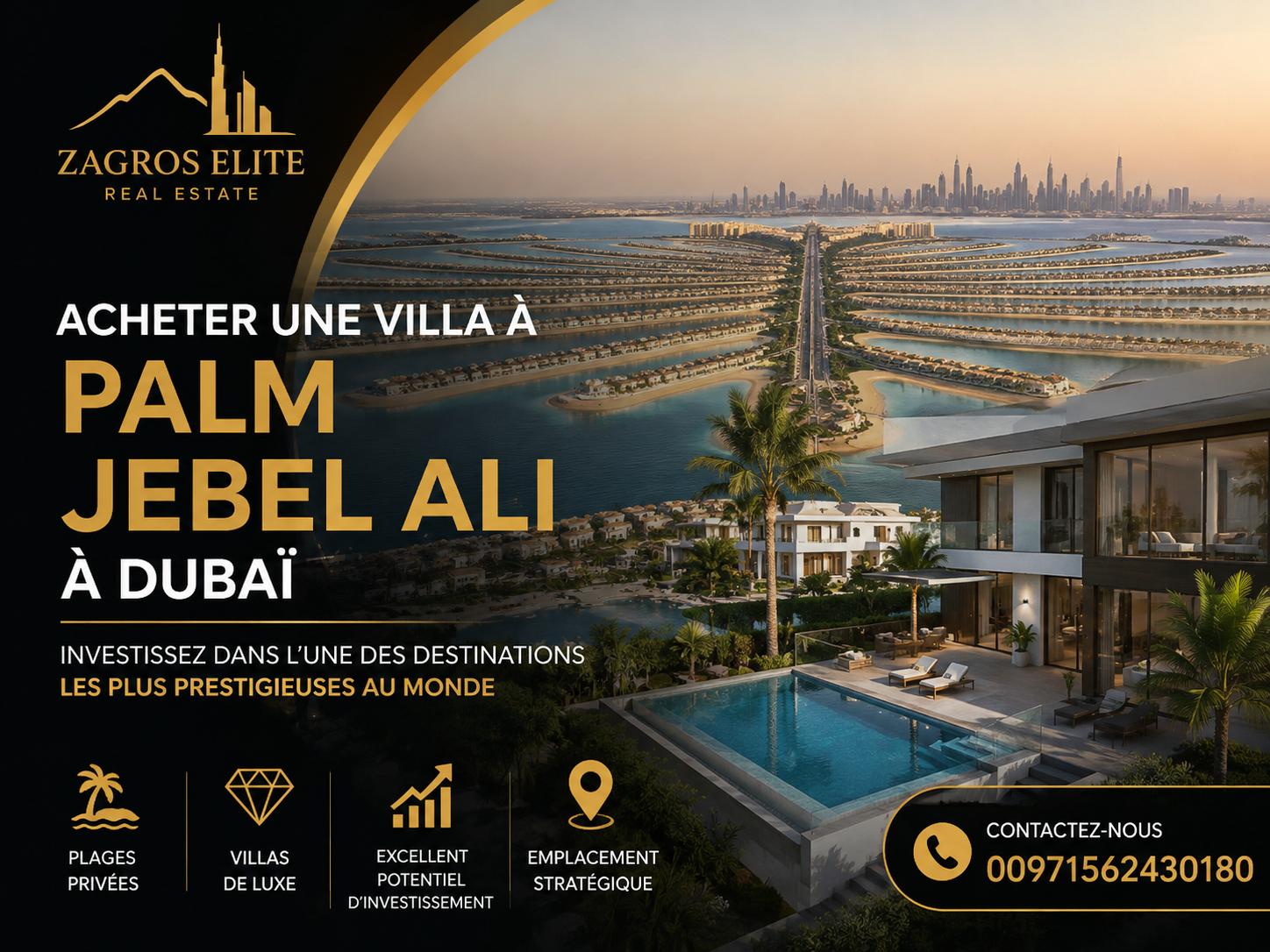 Acheter une villa à Palm Jebel Ali à Dubaï | Villas de luxe en bord de mer | Zagros Elite Real Estate