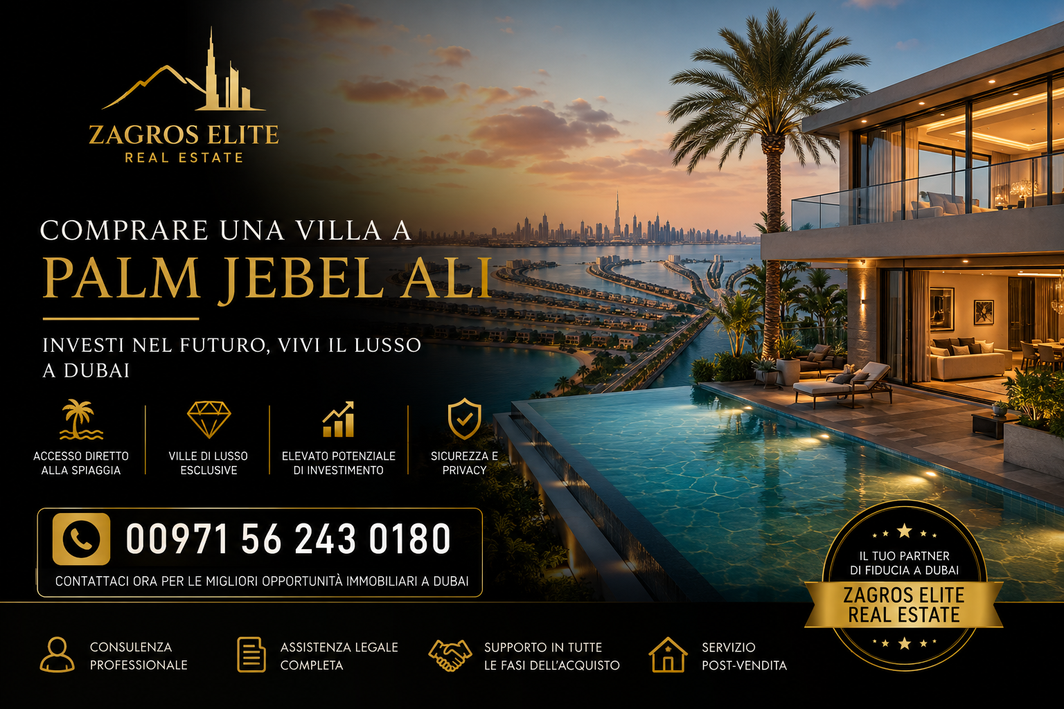 Comprare una villa a Palm Jebel Ali a Dubai | Ville di lusso sul mare | Zagros Elite Real Estate