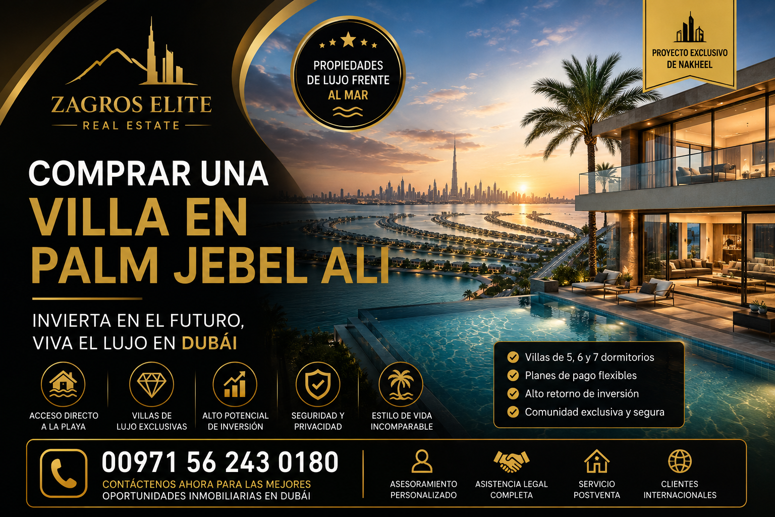 Comprar una villa en Palm Jebel Ali en Dubái | Villas de lujo frente al mar | Zagros Elite Real Estate